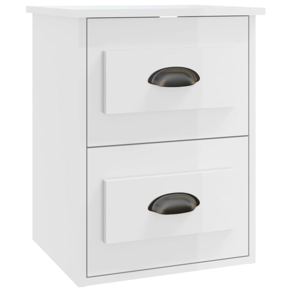 Nachtkastjes 2 st wandgemonteerd 41,5x36x53 cm hoogglans wit MeubelReus