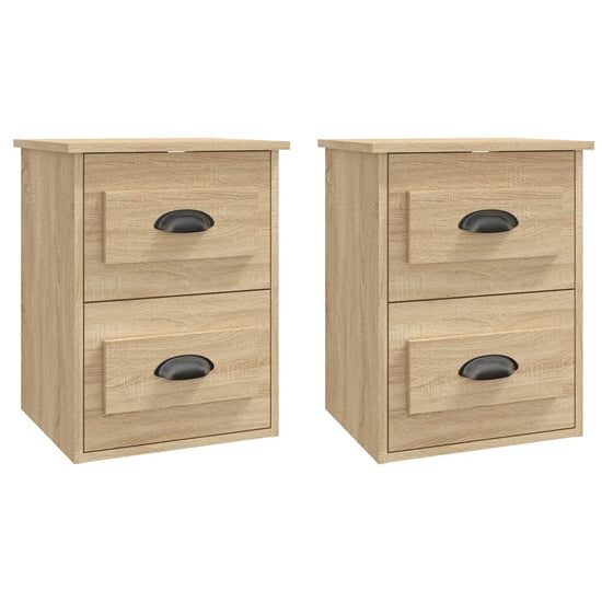 Nachtkastjes 2 st wandgemonteerd 41,5x36x53 cm sonoma eiken MeubelReus