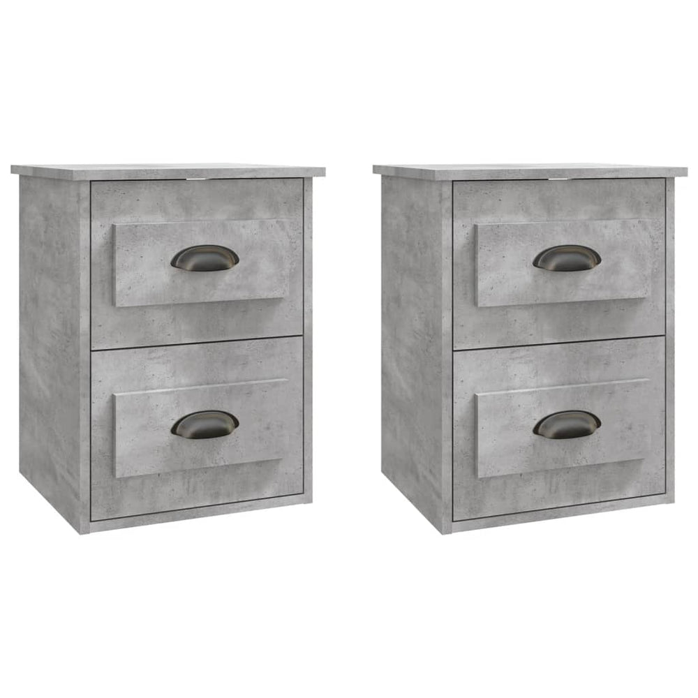 Nachtkastjes 2 st wandgemonteerd 41,5x36x53 cm betongrijs MeubelReus