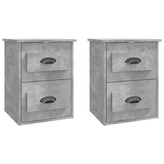 Nachtkastjes 2 st wandgemonteerd 41,5x36x53 cm betongrijs MeubelReus