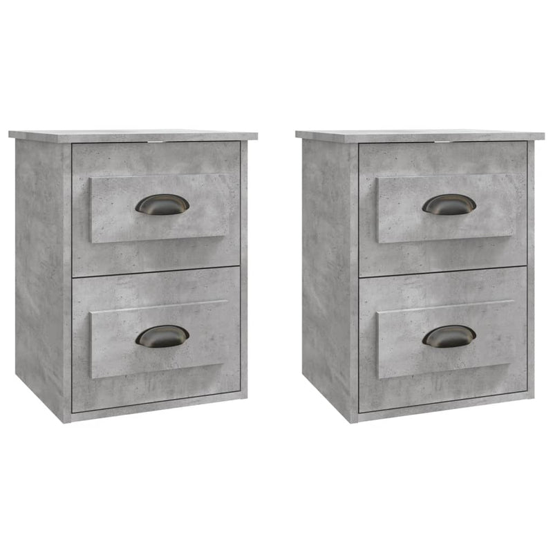 Nachtkastjes 2 st wandgemonteerd 41,5x36x53 cm betongrijs MeubelReus