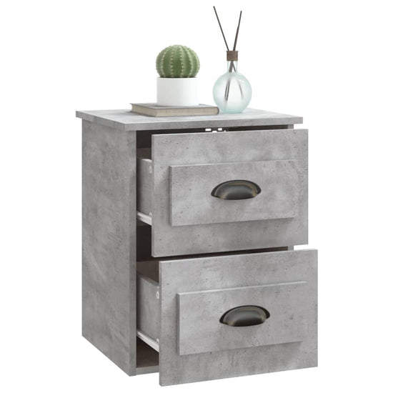 Nachtkastjes 2 st wandgemonteerd 41,5x36x53 cm betongrijs MeubelReus