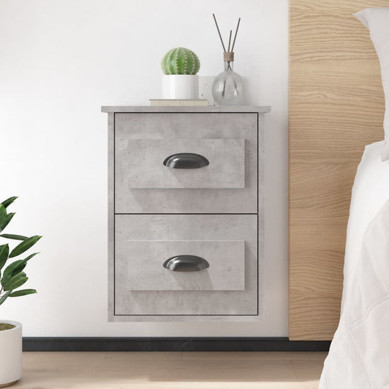 Nachtkastjes 2 st wandgemonteerd 41,5x36x53 cm betongrijs MeubelReus