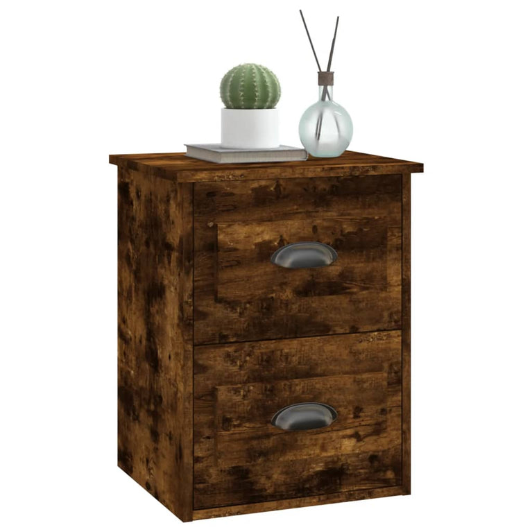 Nachtkastje wandgemonteerd 41,5x36x53 cm gerookt eikenkleurig MeubelReus