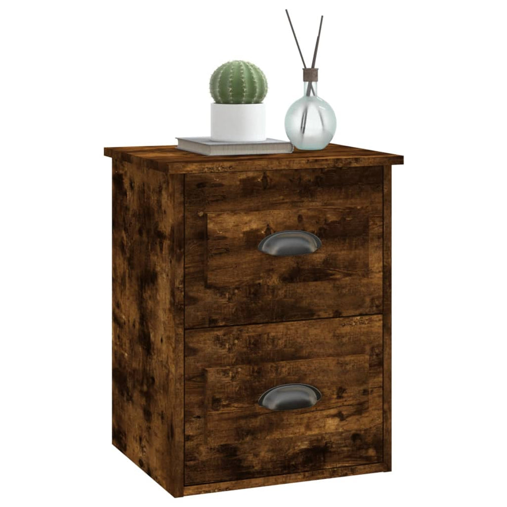 Nachtkastjes 2 st wandgemonteerd 41,5x36x53 cm gerookt eiken MeubelReus