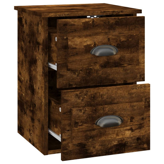 Nachtkastjes 2 st wandgemonteerd 41,5x36x53 cm gerookt eiken MeubelReus