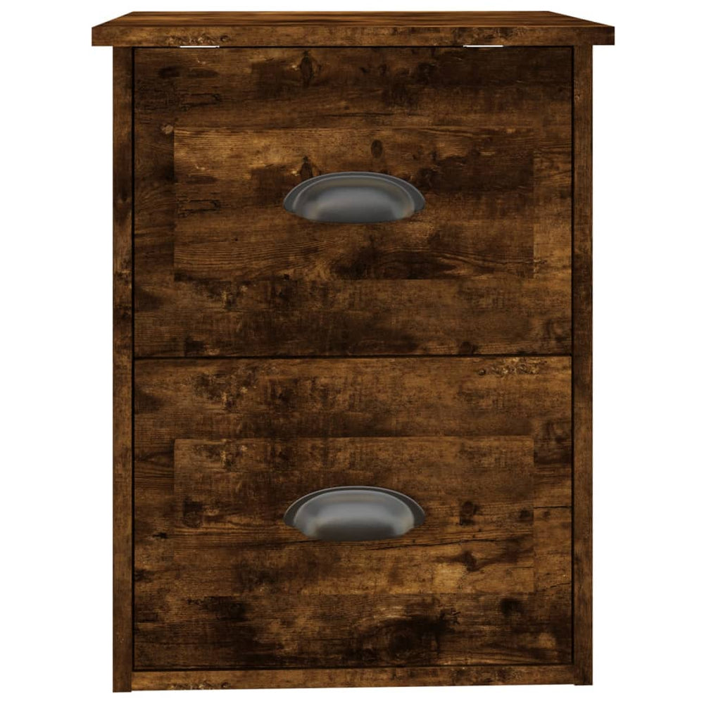Nachtkastjes 2 st wandgemonteerd 41,5x36x53 cm gerookt eiken MeubelReus