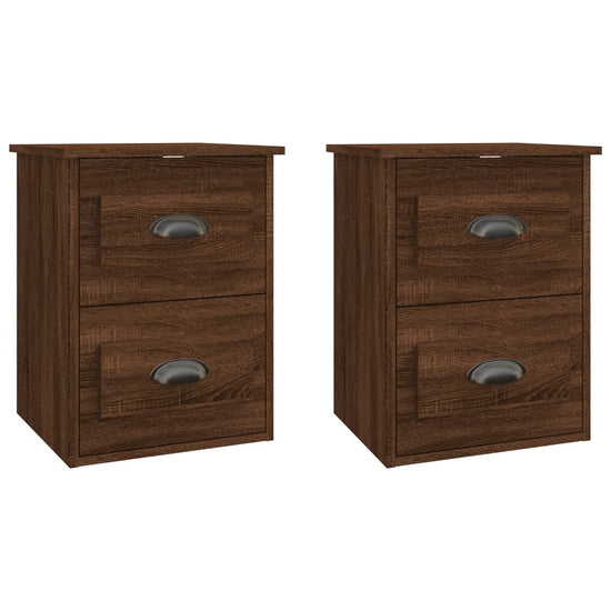Nachtkastjes 2 st wandgemonteerd 41,5x36x53 cm bruin eikenkleur MeubelReus