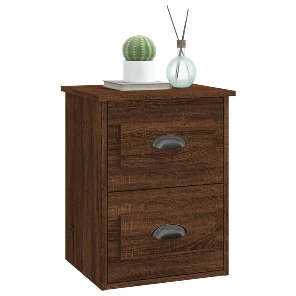 Nachtkastjes 2 st wandgemonteerd 41,5x36x53 cm bruin eikenkleur MeubelReus