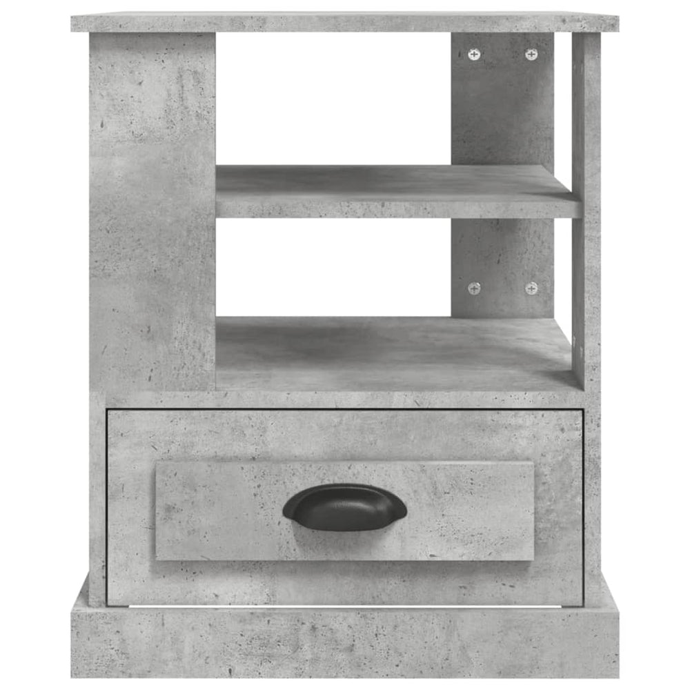 Bijzettafel 50x50x60 cm bewerkt hout betongrijs MeubelReus