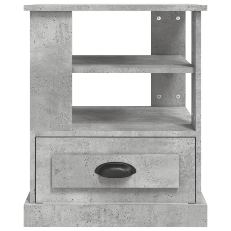 Bijzettafel 50x50x60 cm bewerkt hout betongrijs MeubelReus