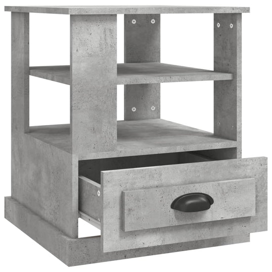 Bijzettafel 50x50x60 cm bewerkt hout betongrijs MeubelReus