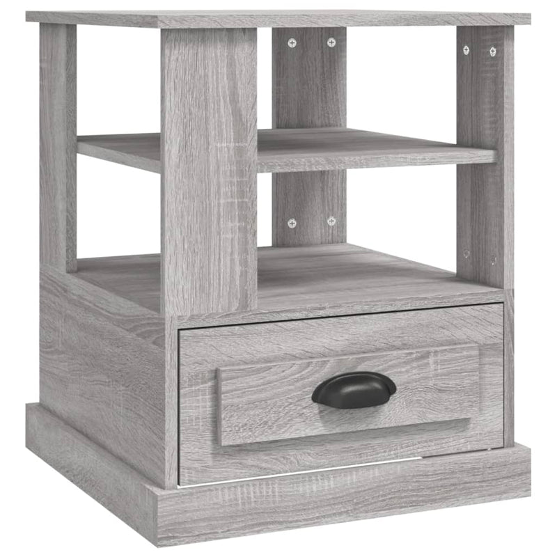 Bijzettafel 50x50x60 cm bewerkt hout grijs sonoma eikenkleurig MeubelReus