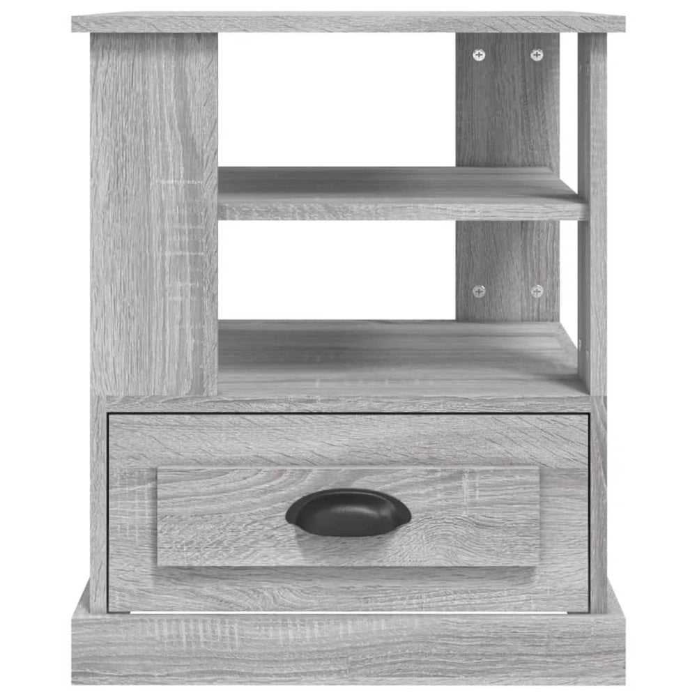 Bijzettafel 50x50x60 cm bewerkt hout grijs sonoma eikenkleurig MeubelReus