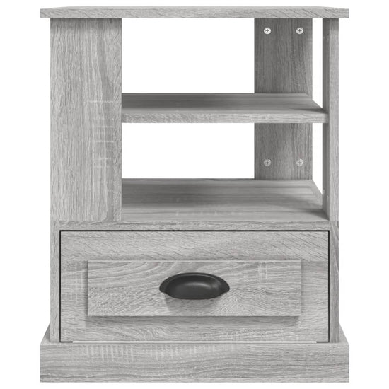 Bijzettafel 50x50x60 cm bewerkt hout grijs sonoma eikenkleurig MeubelReus
