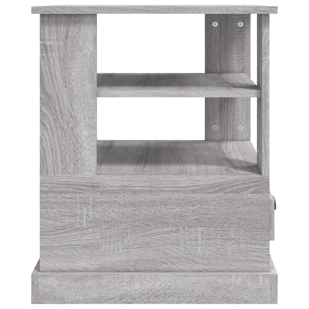 Bijzettafel 50x50x60 cm bewerkt hout grijs sonoma eikenkleurig MeubelReus