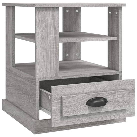 Bijzettafel 50x50x60 cm bewerkt hout grijs sonoma eikenkleurig MeubelReus