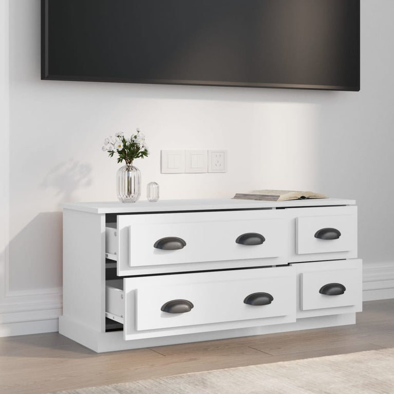 Tv-meubel 100x35,5x45 cm bewerkt hout wit MeubelReus