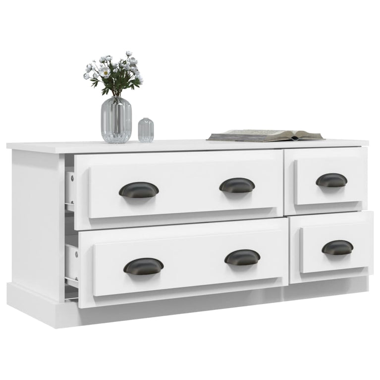 Tv-meubel 100x35,5x45 cm bewerkt hout wit MeubelReus