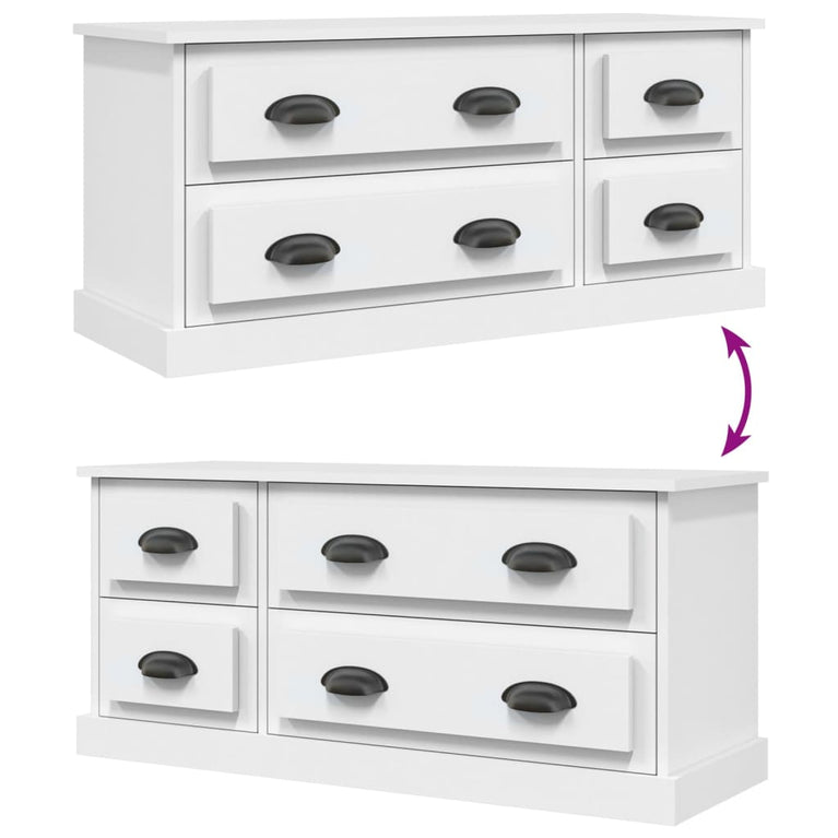 Tv-meubel 100x35,5x45 cm bewerkt hout wit MeubelReus