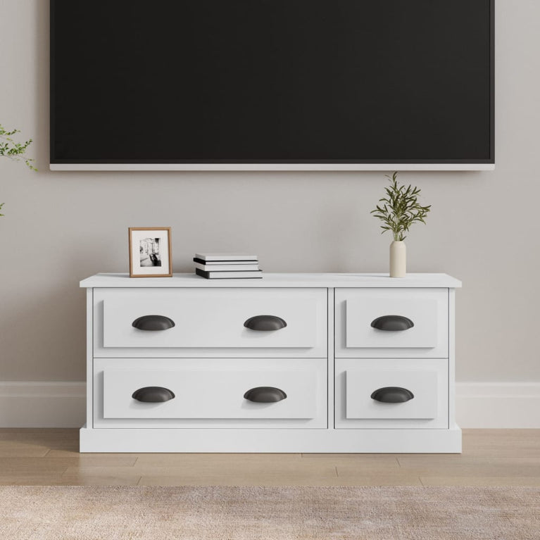 Tv-meubel 100x35,5x45 cm bewerkt hout wit MeubelReus