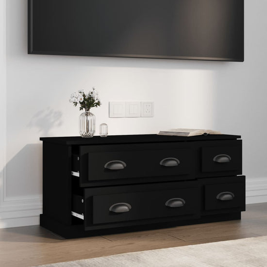Tv-meubel 100x35,5x45 cm bewerkt hout zwart MeubelReus