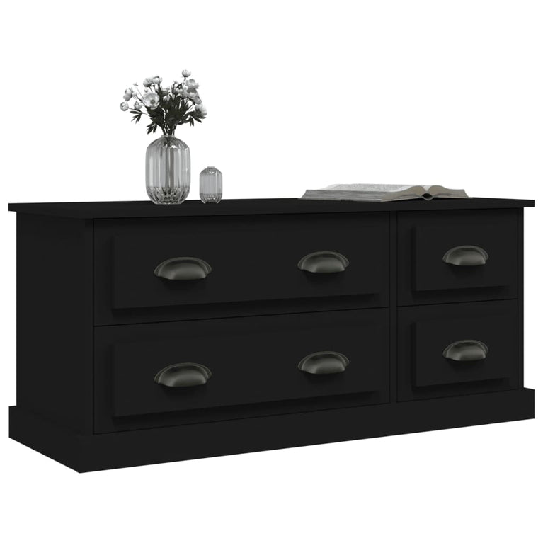 Tv-meubel 100x35,5x45 cm bewerkt hout zwart MeubelReus