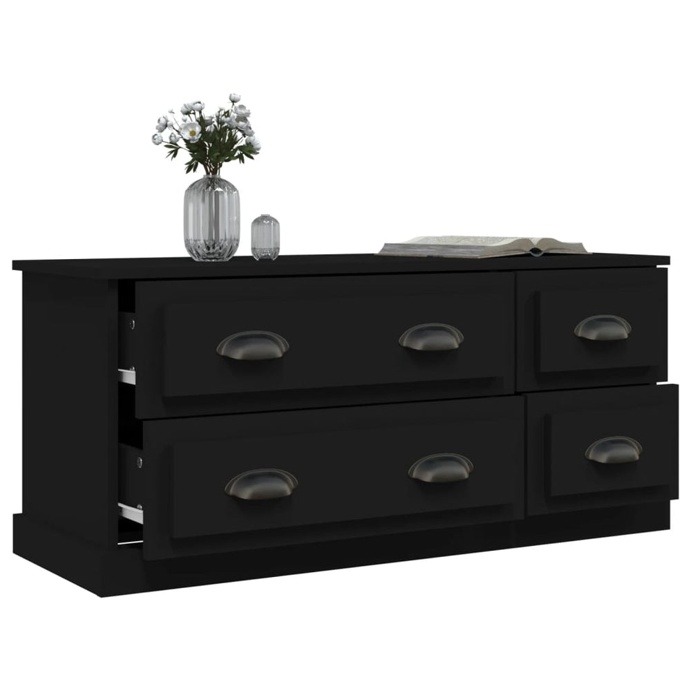 Tv-meubel 100x35,5x45 cm bewerkt hout zwart MeubelReus