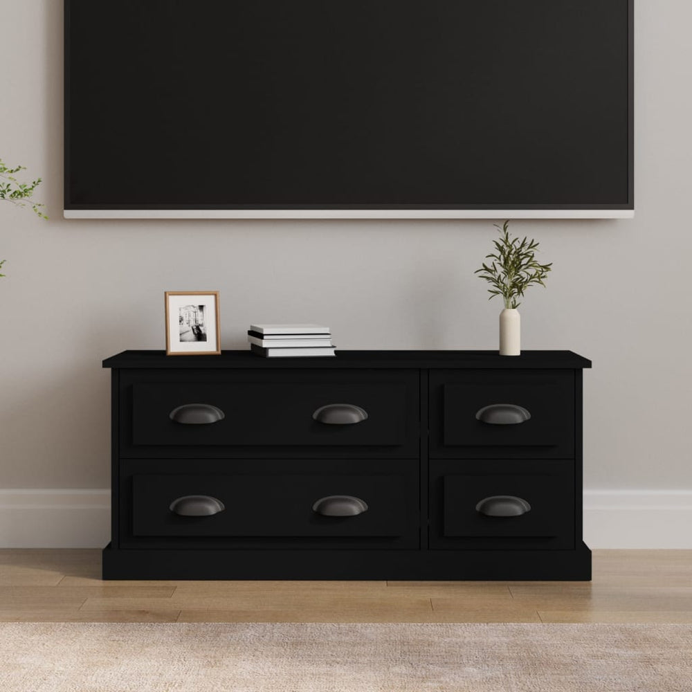Tv-meubel 100x35,5x45 cm bewerkt hout zwart MeubelReus