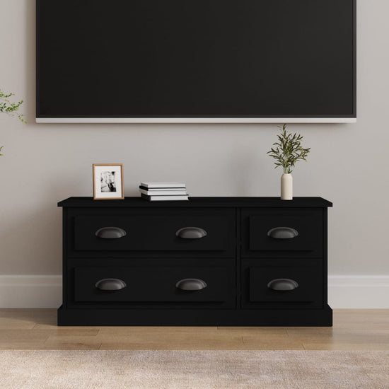 Tv-meubel 100x35,5x45 cm bewerkt hout zwart MeubelReus