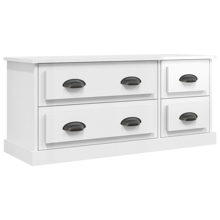 Tv-meubel 100x35,5x45 cm bewerkt hout hoogglans wit MeubelReus