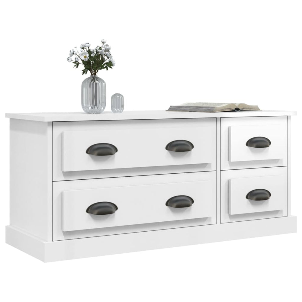 Tv-meubel 100x35,5x45 cm bewerkt hout hoogglans wit MeubelReus