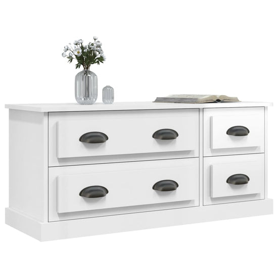 Tv-meubel 100x35,5x45 cm bewerkt hout hoogglans wit MeubelReus