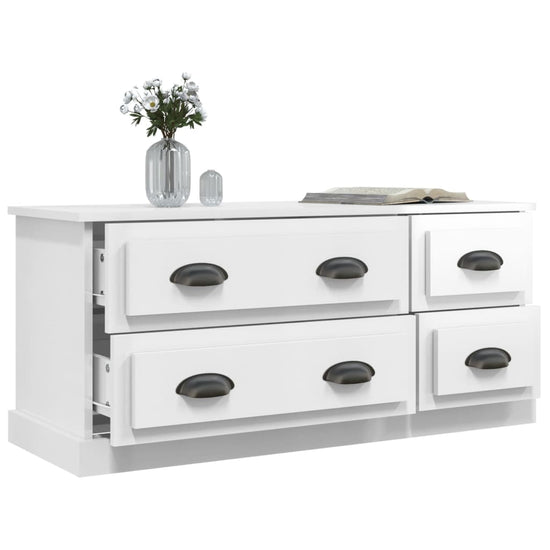 Tv-meubel 100x35,5x45 cm bewerkt hout hoogglans wit MeubelReus