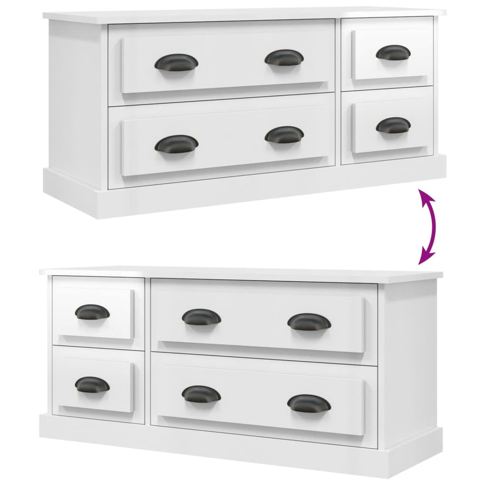Tv-meubel 100x35,5x45 cm bewerkt hout hoogglans wit MeubelReus