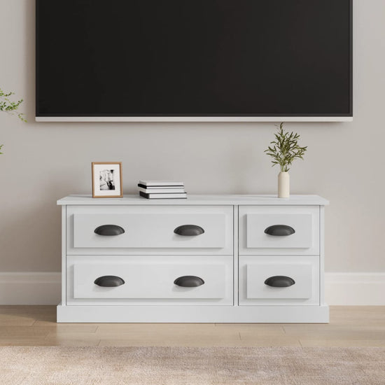 Tv-meubel 100x35,5x45 cm bewerkt hout hoogglans wit MeubelReus
