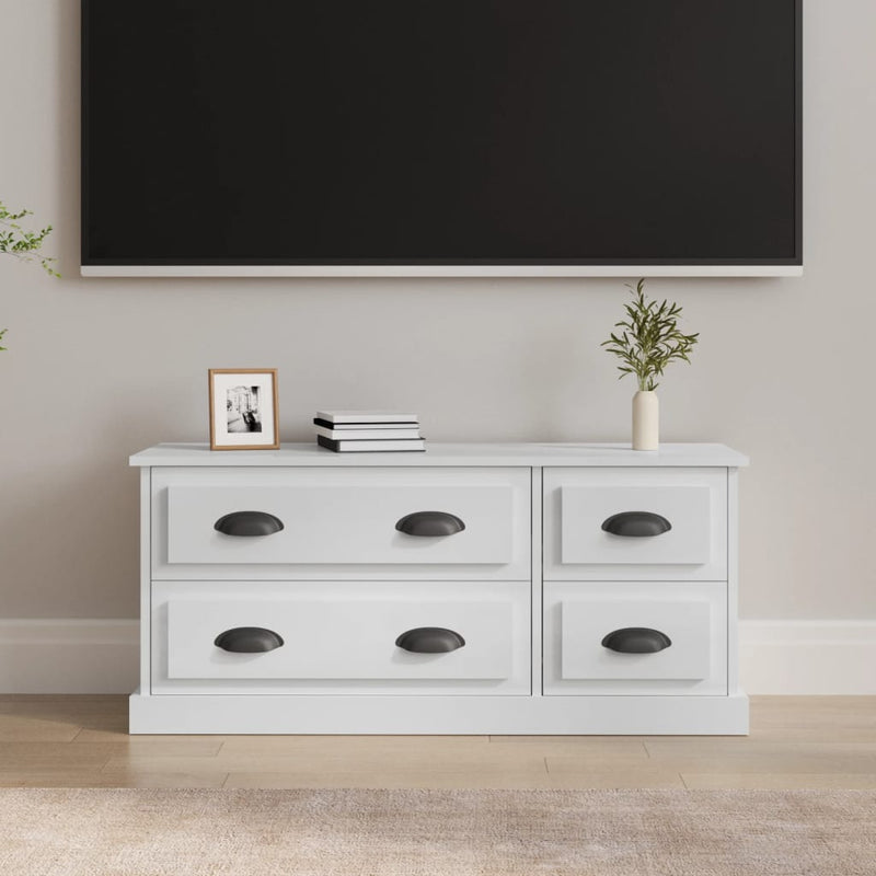 Tv-meubel 100x35,5x45 cm bewerkt hout hoogglans wit MeubelReus