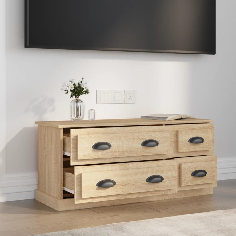 Tv-meubel 100x35,5x45 cm bewerkt hout sonoma eikenkleurig MeubelReus