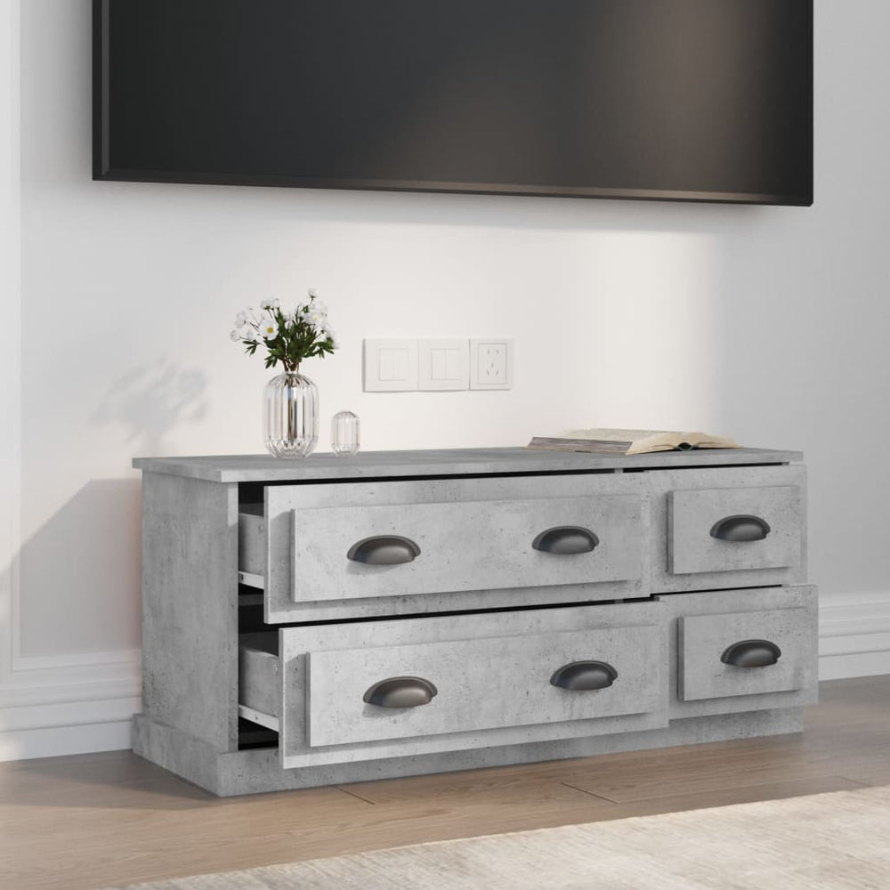 Tv-meubel 100x35,5x45 cm bewerkt hout betongrijs MeubelReus