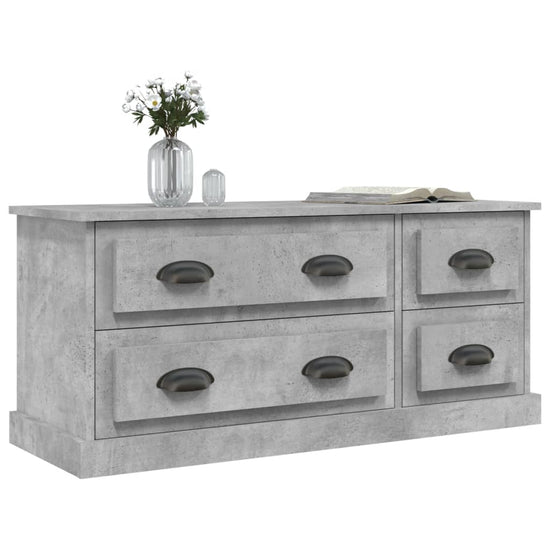 Tv-meubel 100x35,5x45 cm bewerkt hout betongrijs MeubelReus