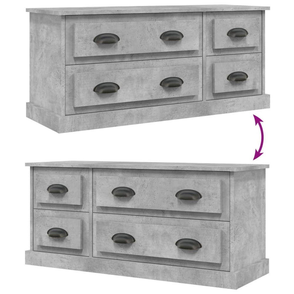Tv-meubel 100x35,5x45 cm bewerkt hout betongrijs MeubelReus