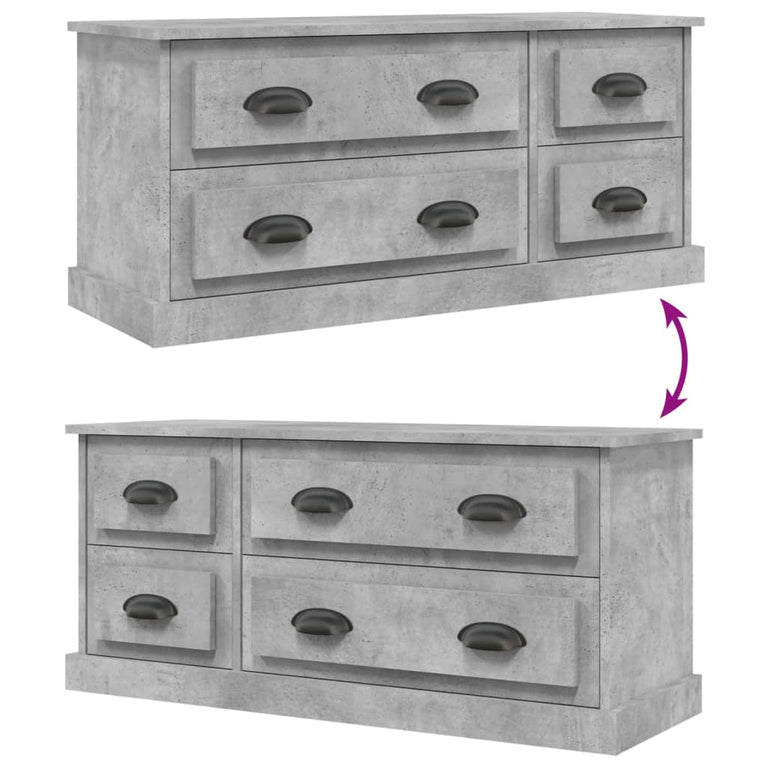 Tv-meubel 100x35,5x45 cm bewerkt hout betongrijs MeubelReus