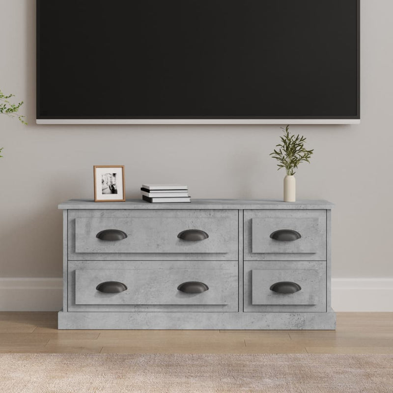 Tv-meubel 100x35,5x45 cm bewerkt hout betongrijs MeubelReus