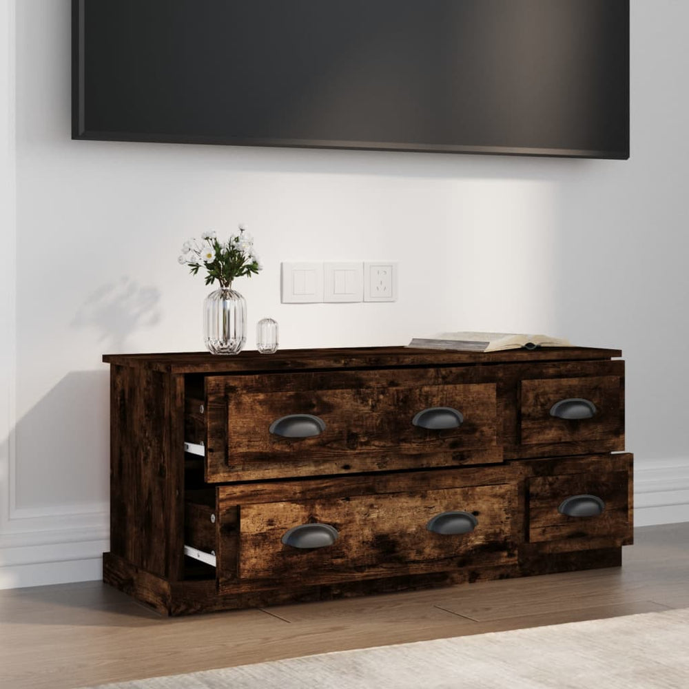 Tv-meubel 100x35,5x45 cm bewerkt hout gerookt eikenkleurig MeubelReus