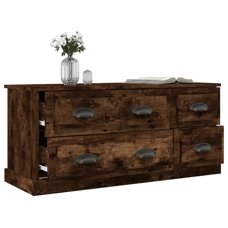 Tv-meubel 100x35,5x45 cm bewerkt hout gerookt eikenkleurig MeubelReus