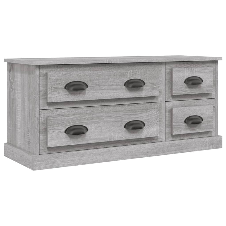 Tv-meubel 100x35,5x45 cm bewerkt hout grijs sonoma eikenkleurig MeubelReus