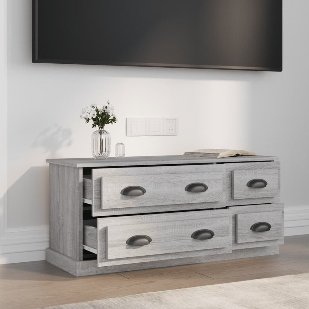 Tv-meubel 100x35,5x45 cm bewerkt hout grijs sonoma eikenkleurig MeubelReus