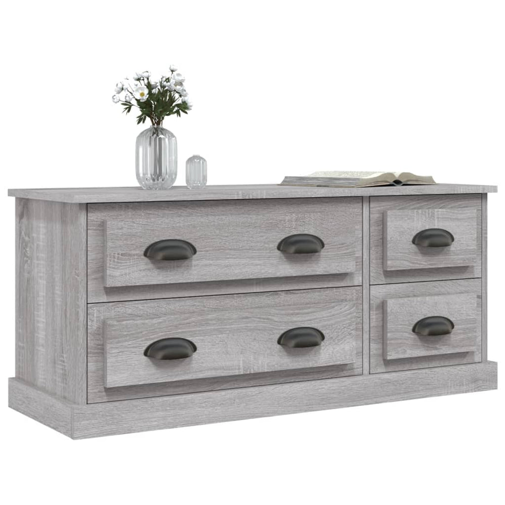 Tv-meubel 100x35,5x45 cm bewerkt hout grijs sonoma eikenkleurig MeubelReus