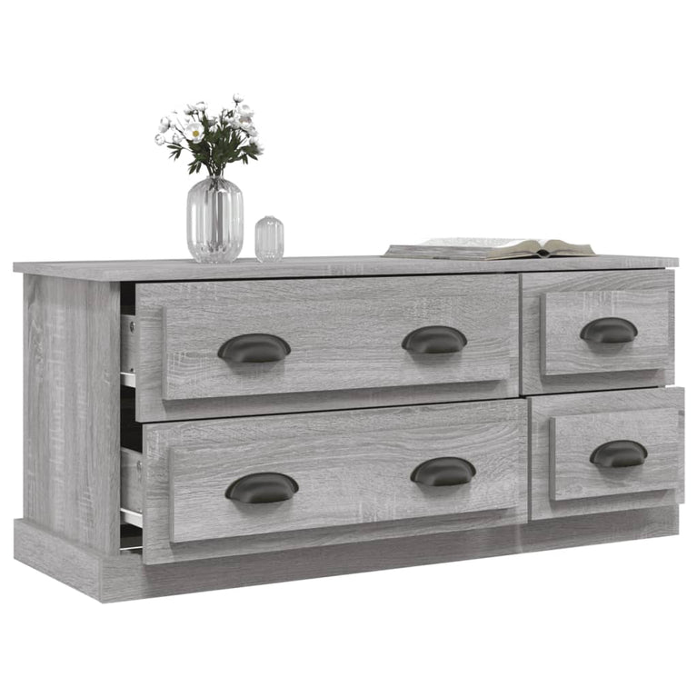Tv-meubel 100x35,5x45 cm bewerkt hout grijs sonoma eikenkleurig MeubelReus