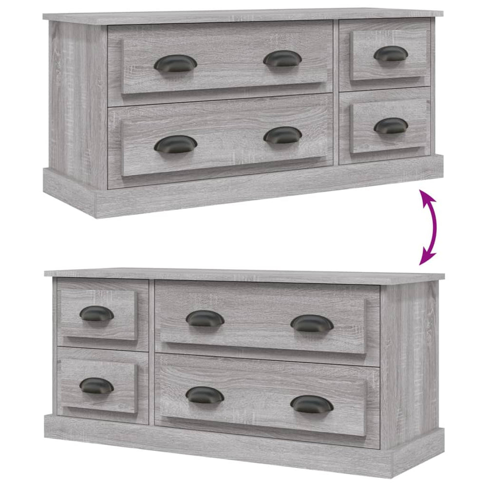 Tv-meubel 100x35,5x45 cm bewerkt hout grijs sonoma eikenkleurig MeubelReus